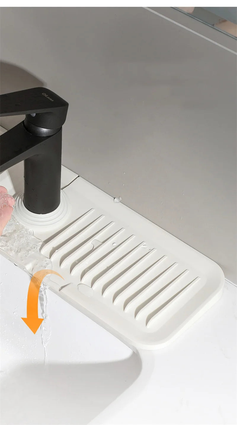 Kitchen Silicone Sink Faucet Splash Pad Splash Catcher Countertop Protector Mat Draining Pad Drainage Drying Pad Kitchen Gadgets
