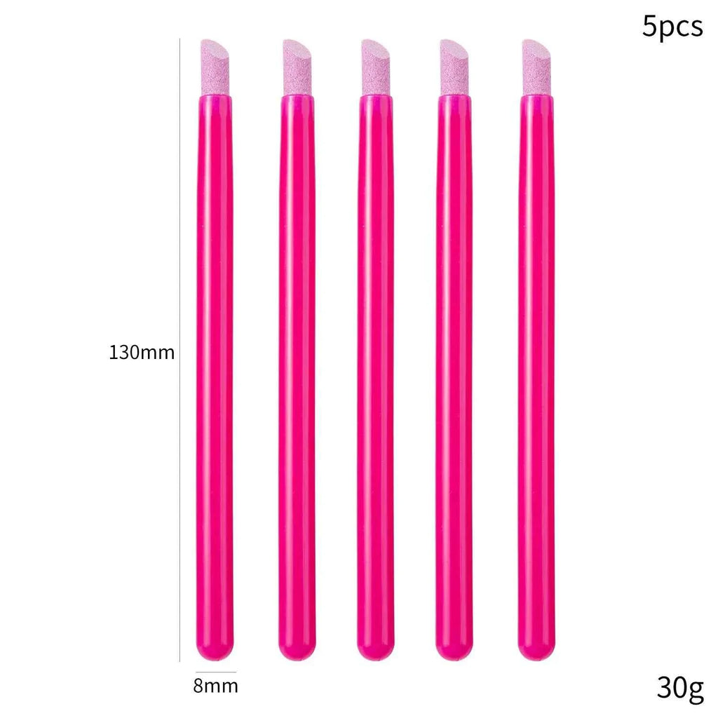 1/5PCS Quartz Pen Nail  Cuticle Pushers Nail Polish Manicure Stick Nail Files Grinding Pen Dead Skin Remover for Natural Nail
