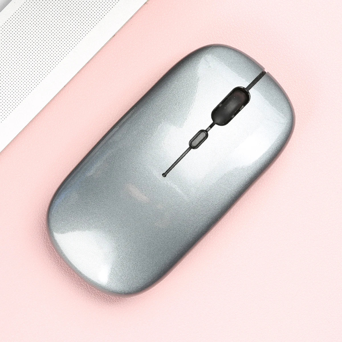 Glossy-Grey Color Wireless Bluetooth Mouse For Laptop, Tablet & Phone