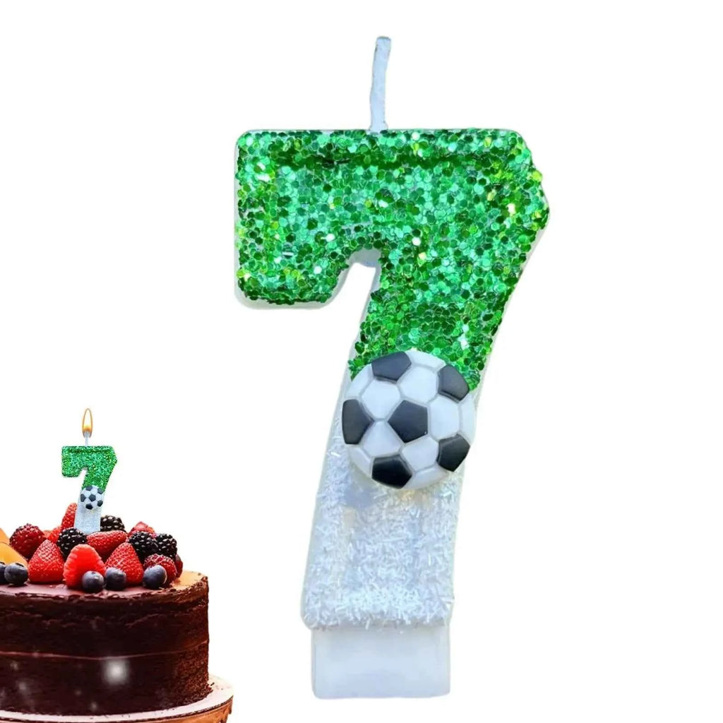 Football Birthday Number Candles, Candle Numbers for Cakes, Decorative Number Candles, Cake Topper Decoration for Birthday