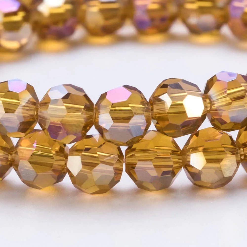 3 4 6 8mm Round Crystal Beads Faceted Colorful Glass Beads Loose Spacer Bead for Jewerly Making Needlework Bracelet Necklace DIY