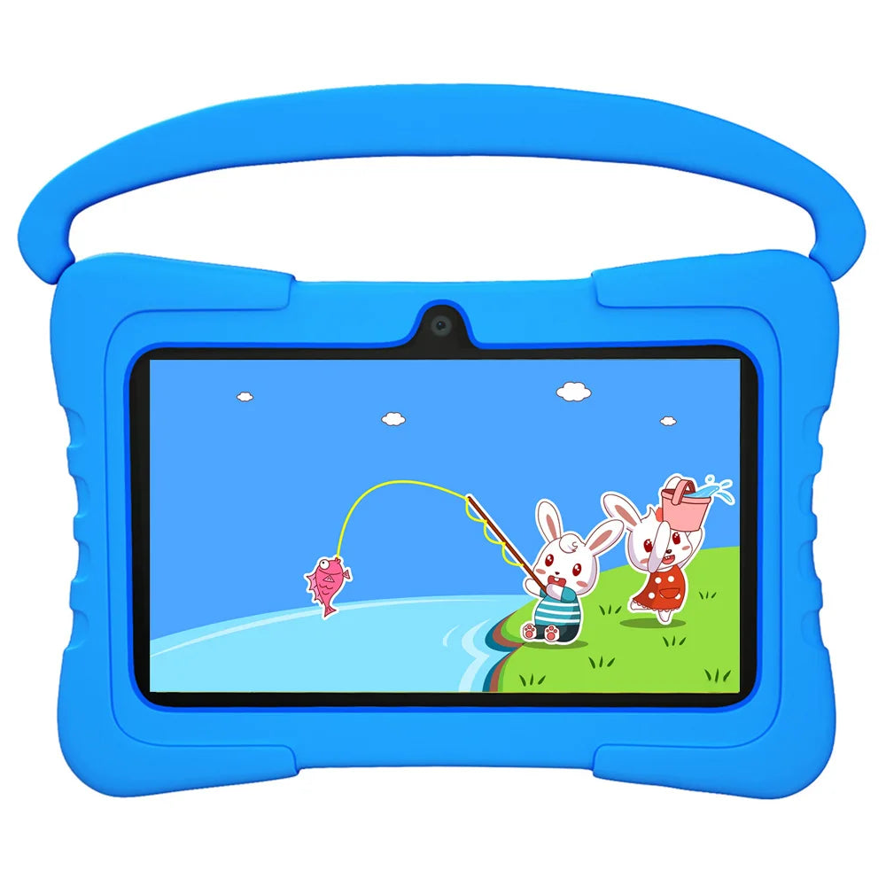 7 Inch Kid Tablet Android 13 Quad Core 4GB RAM 64GB ROM 4000mAh WiFi Bluetooth Children's Gift Kids Software with Silicone Case