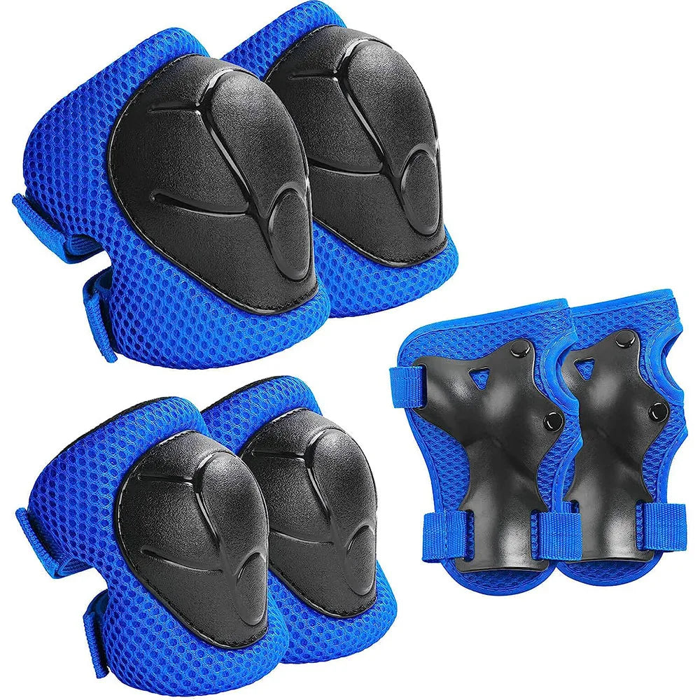 Kids/Youth Knee Pads and Elbow Pads Set with Wrist Guards for 4-16 Years Skateboard Roller Skating Skiing Rollerblading Cycling