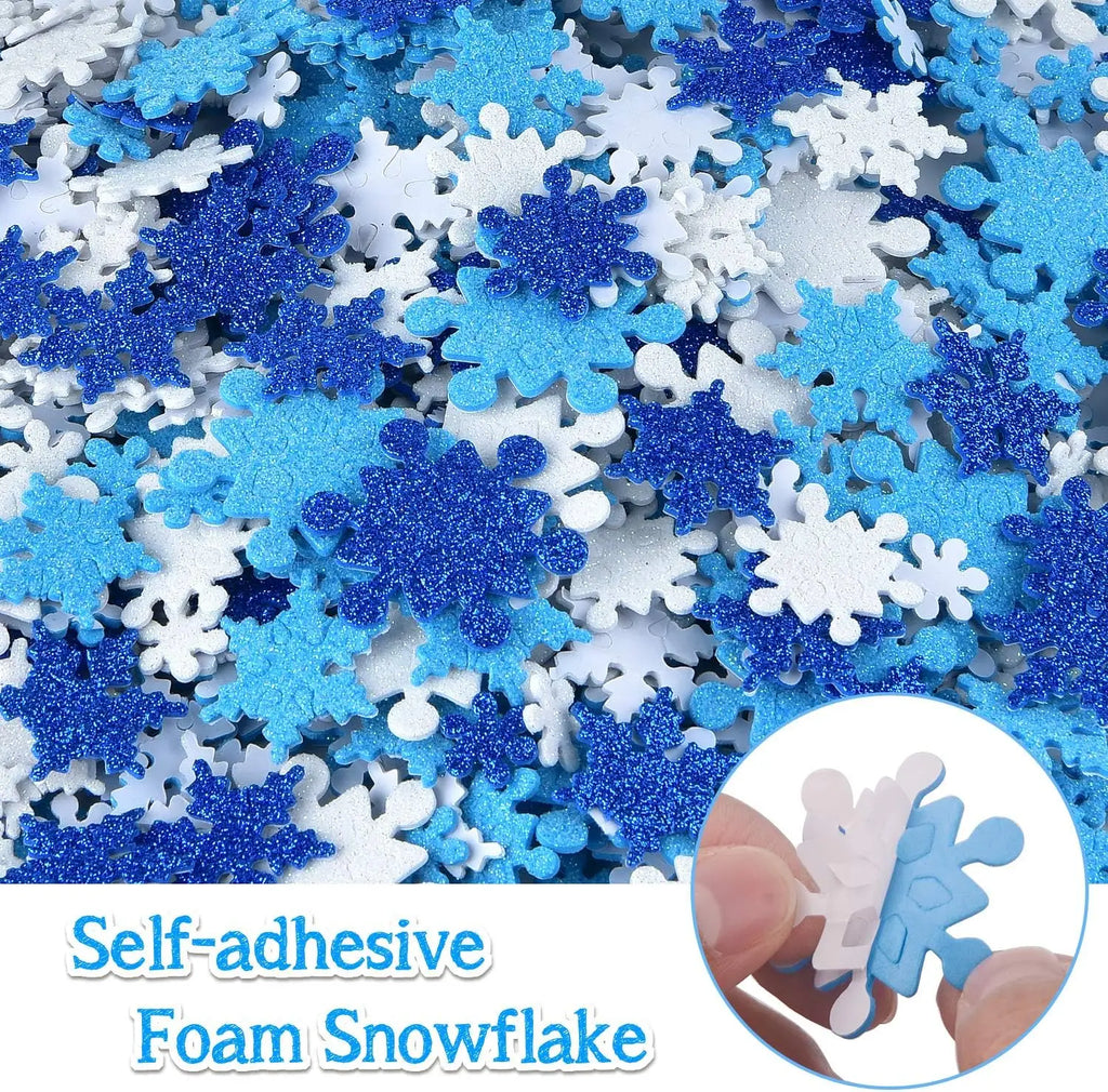 100PCS Glitter Foam Stickers Assorted Shapes Self-Adhesive Craft Stickers for Kids DIY Scrapbooking Card Making Classroom Decor