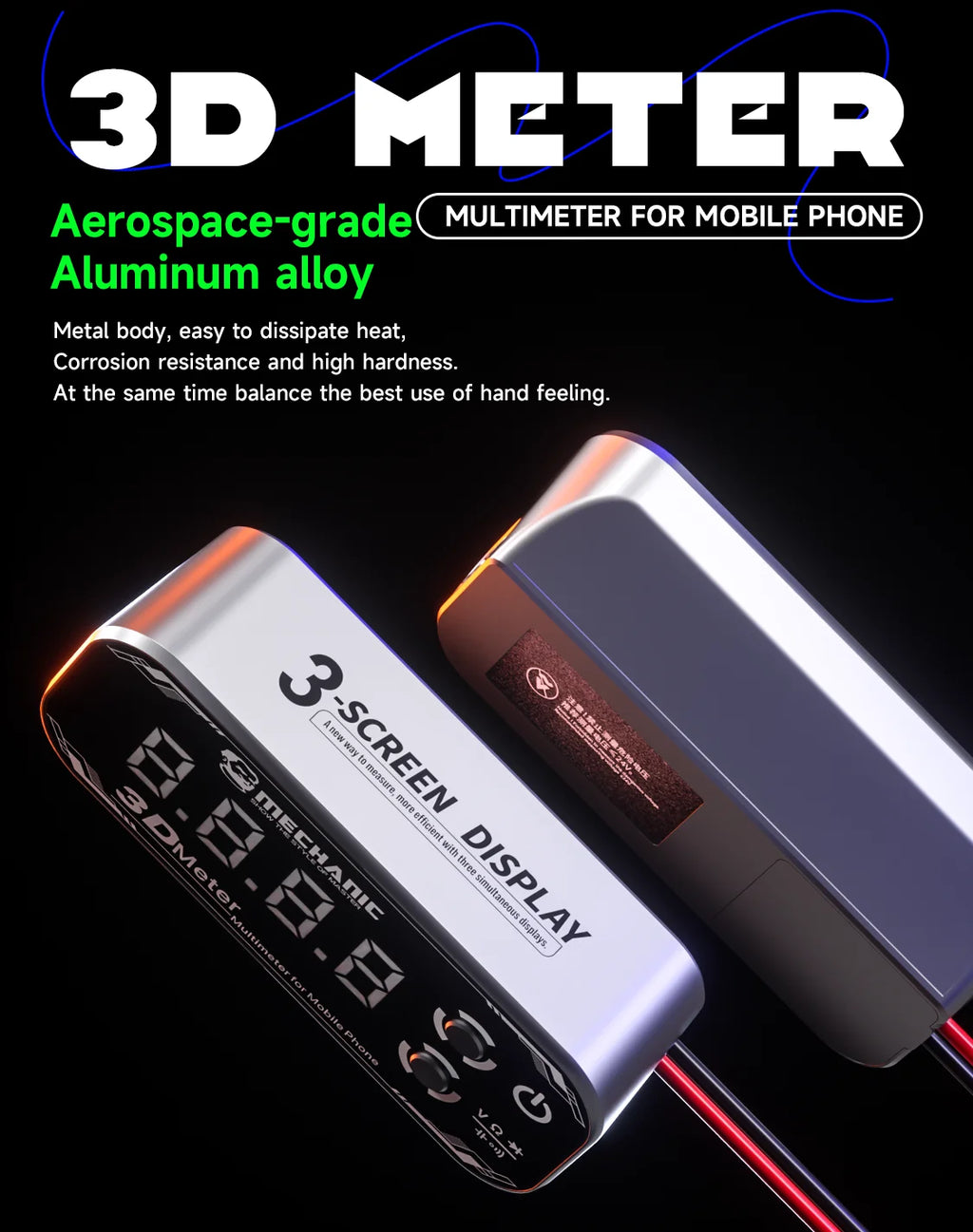 MECHANIC 3D METER Detective 3.0 Three-screen Digital Display Multimeter for Voltage Capacitance Resistance Measurement Tool