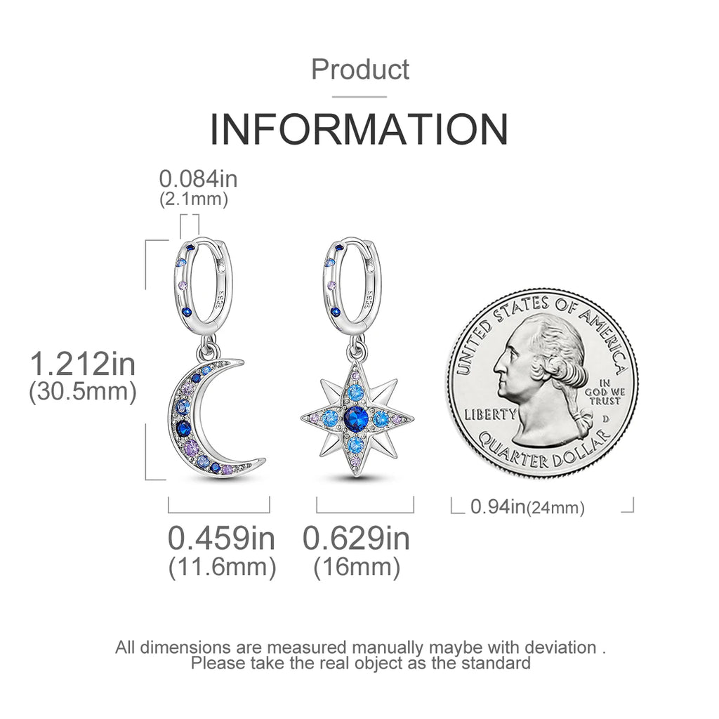 2024 New Sterling Silver S925 Ear Loops Star Ringed Snake Bone Earrings Pendant Simple Jewelry For Women Girls Party Gifts