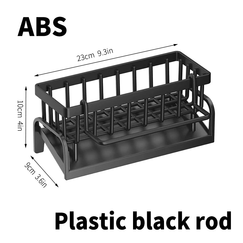 Plastic black Color Stainless Steel Sink Caddy Rack – Drainage Sponge Holder