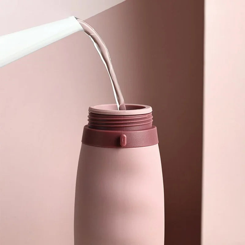 600ml Foldable Water Bottles Soft Flask Sports Drinking Water Bag Collapsible Portable Outdoor Running Camping Travel BPA Free