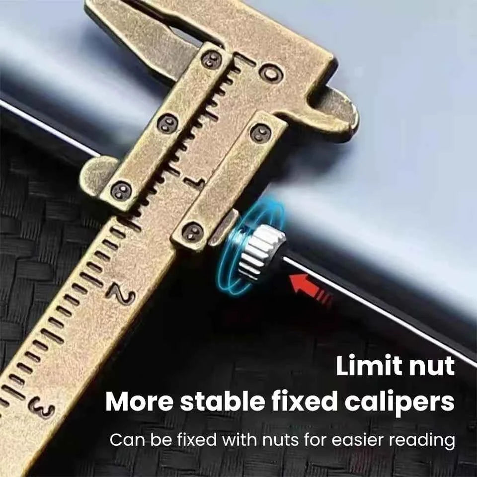 Mini Vernier Caliper Pocket Key Chain Keyring Ornaments Small 3D Movable Precision Measure Tool Accessories Slider Ruler Alloy