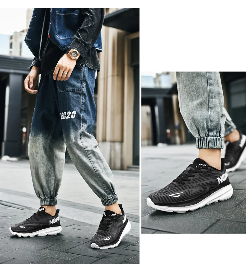 Marathon Sports Running Shoes Men Breathable Lightweight Sneakers Comfortable Athletic Nonskid Leisure Outdoor Sneakers for Men
