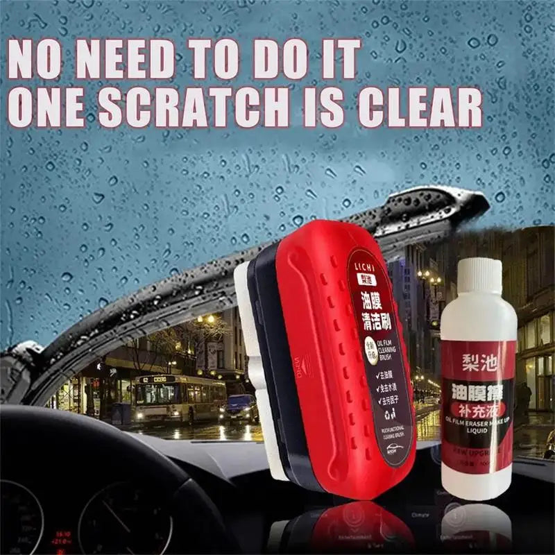 Auto Glass Brightener Powerful Auto Windshield Cleaner Oil Film Remover Window Glass Cleaner Car Cleaning Brush Auto Accessories