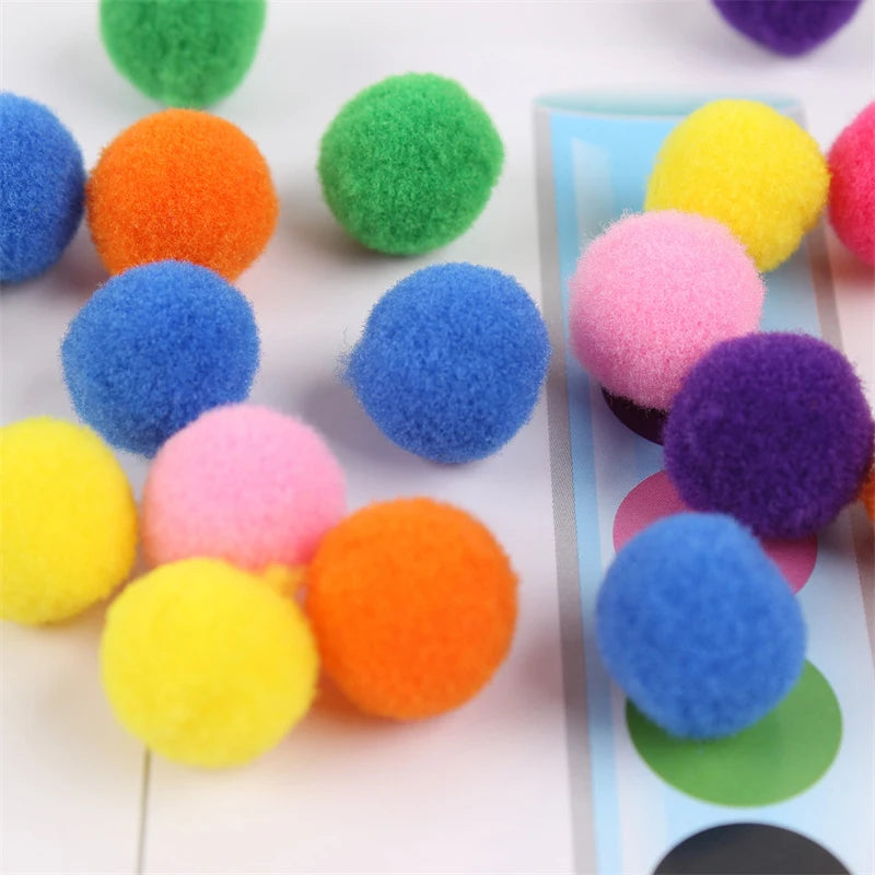 Color Sorting Toy Rainbow Plush Ball Matching Set Preschool Math Counting Kids Educational Stacking Matching Games