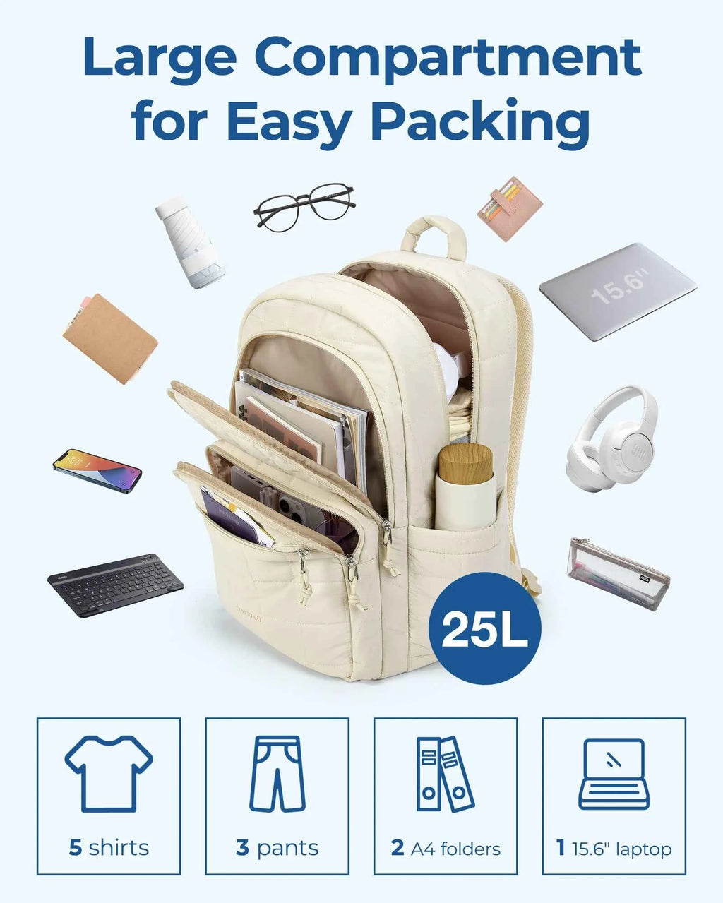 BAGSMART Women's Backpack Large Capacity Travel Backpack Simple Female Bags School College Laptop Backpack for Girls