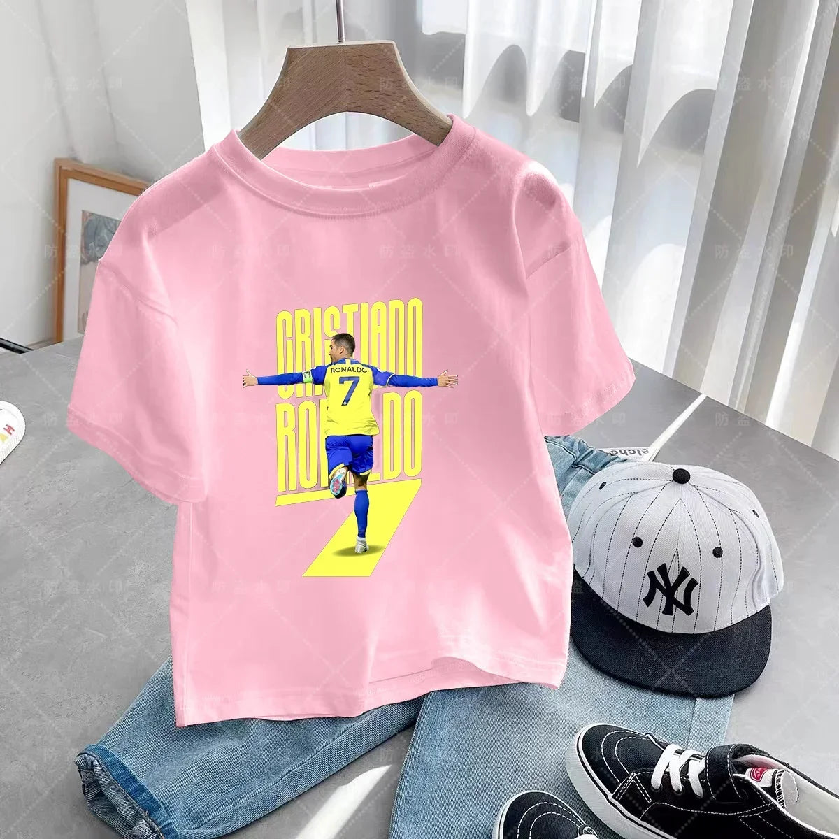New Summer CR7 Print Cotton Boys Girls T-shirt Cristiano Ronaldo Clothing Fashion Outdoor Casual Fashion Sports Tees Top Tshirt