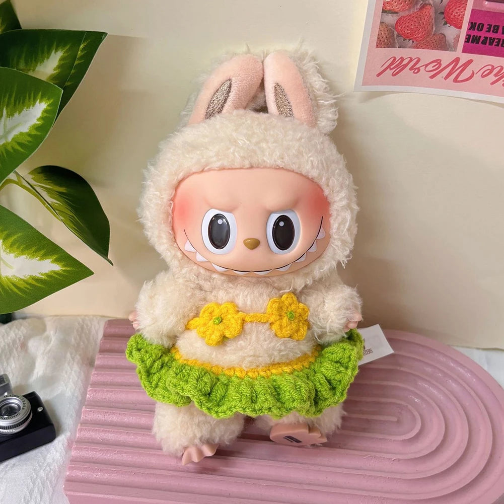 Mini Doll'S Clothes Outfit Accessories For 15-17cm Labubu Idol and 10cm cotton doll Solid color one-piece swimsuit Clothing Gift