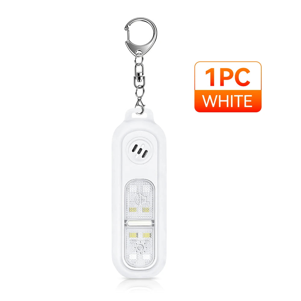 Extractme Personal LED Emergency Night Light Type-C Charging 130dB Safety Self Defense Alarm with Key Chain for Night Running
