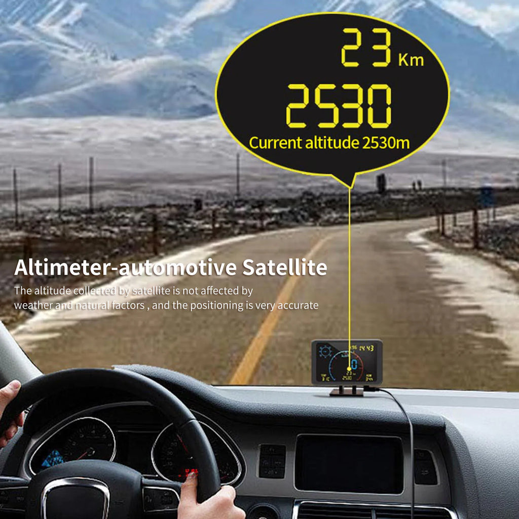 Digital GPS Speedometer Odometer 4.7 inch LCD Display HUD Display with Over Speeding Alarm head up display for All 5-24V Vehicle