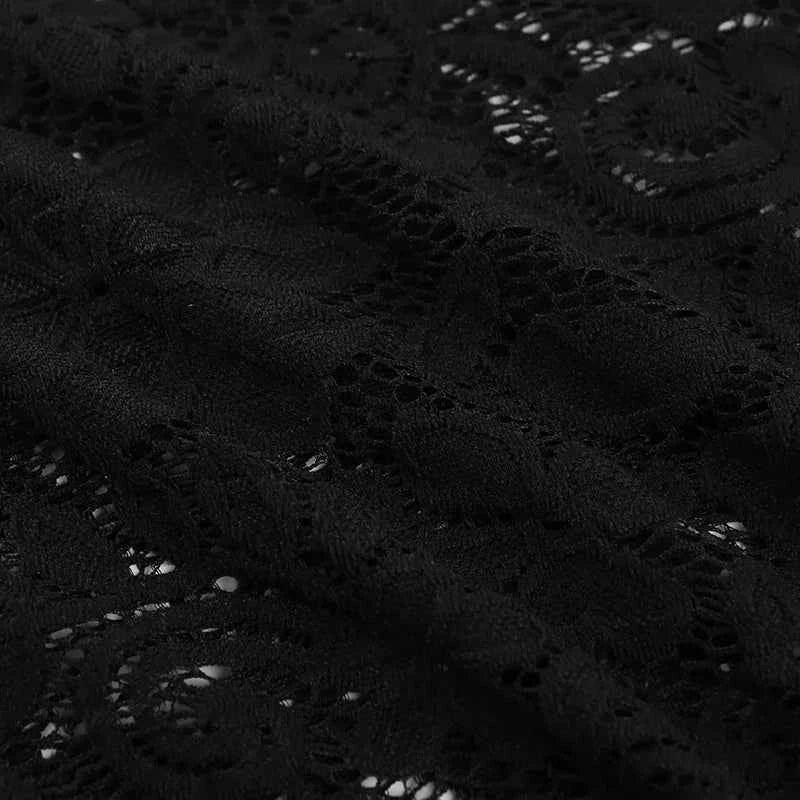 Gothic Classic Lace Cover Ups Women Mesh Crop Top See Through Sexy Flare Sleeve Blouse Y2k Black Rave Outfit Festival
