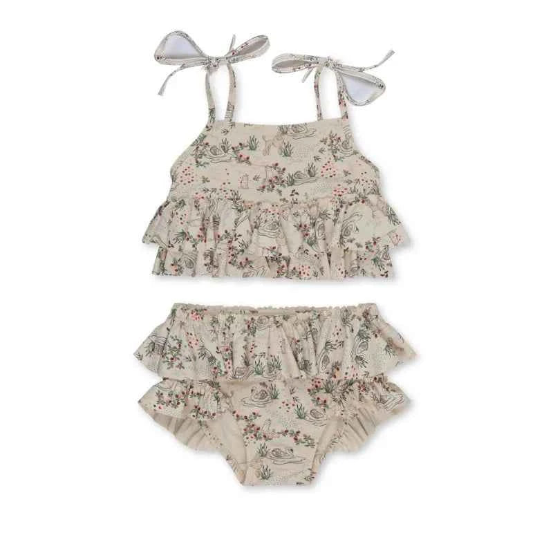 Kids Swimwear for Girl New Summer Baby Girls Cute Cherry Floral Swimsuit Set Long Sleeves/Sling Sunscreen Swimsuit Bikini H503