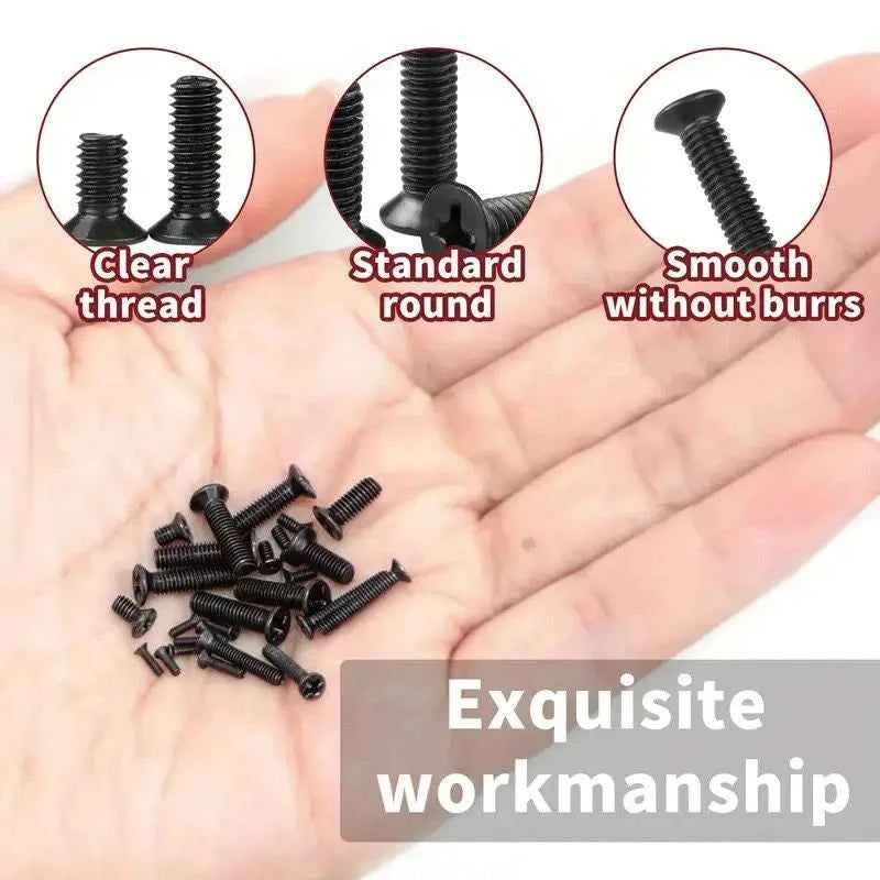 860 PCS Small Computer Screws Assortment Kit, Black Tiny Eyeglass Screws M1.2 M1.4 M1.7 M2 M2.5 M3, PC & Laptop SSD Hard Drive C