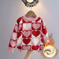 Girls' Sweater Thickened Autumn/Winter New Fashionable Western Style Children's Knitted Sweater Girls' Top Sweet and Cute