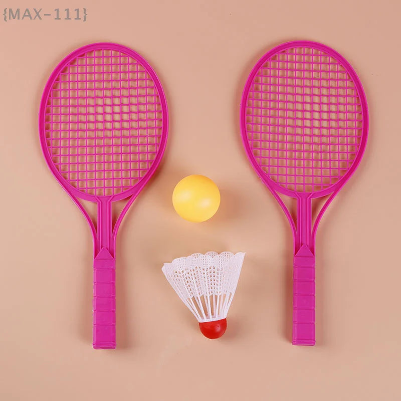 Kids-Specific Plastic Sports Rackets Set: Mini Badminton, Table Tennis & Tennis Rackets - Safe Play Toy For Children