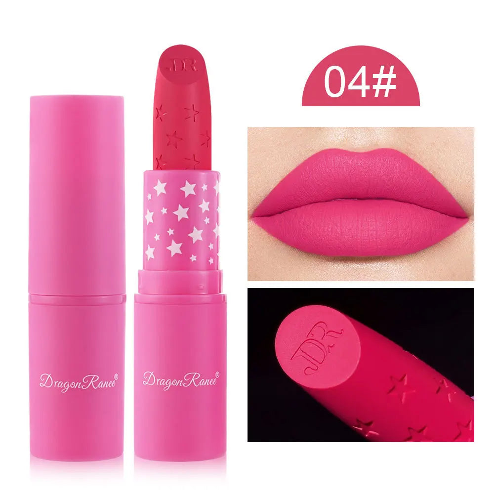 04 Color Matte Waterproof Lipstick – Long-Lasting Non-Stick Color