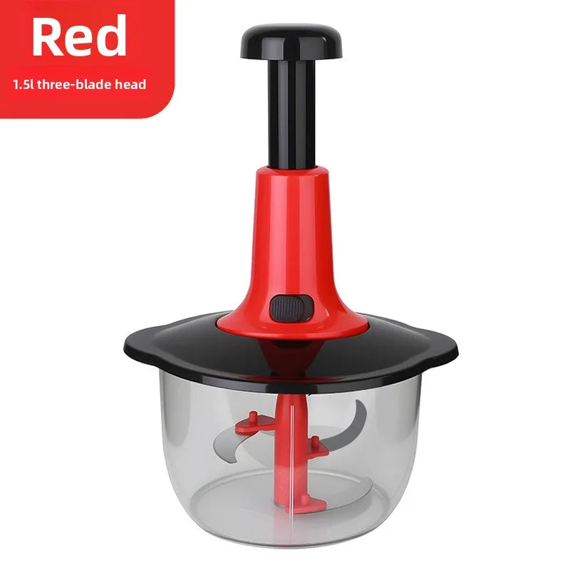 Handheld Vegetable Chopper Multifunction Kitchen Tool for Garlic Ginger Mincing Dicing Slicing with Large Capacity Container