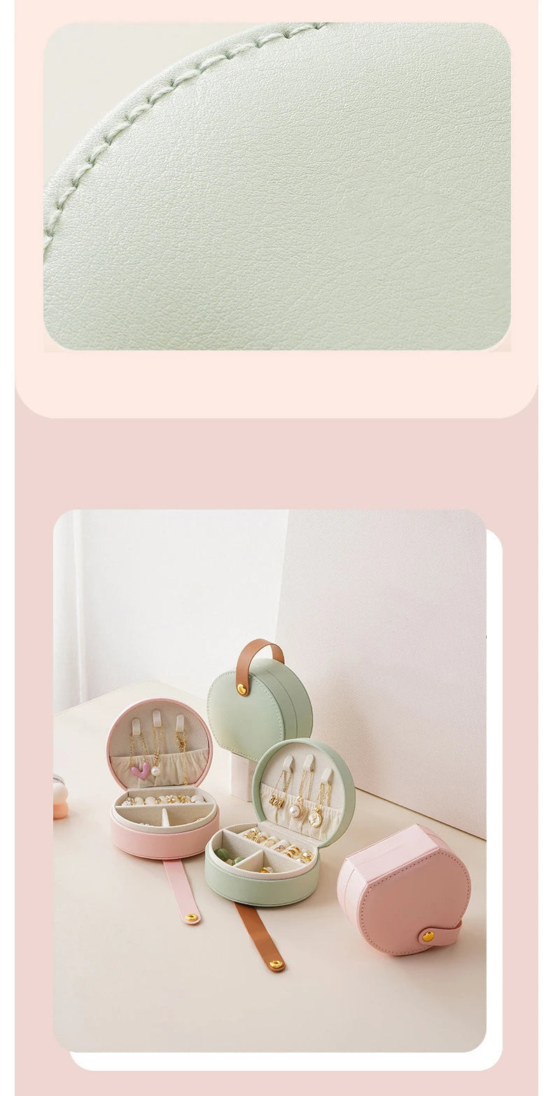 Mini Jewelry Organizer Display Travel Jewelry Case Boxes Earrings Necklace Ring Portable Handbag Jewelry Box Leather Storage