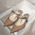 2025 Fashion Women Slippers Pointed Toe High Heels Sandals Sexy Stripper Party Slides Mule Ladies Shoes Slingbacks Slides