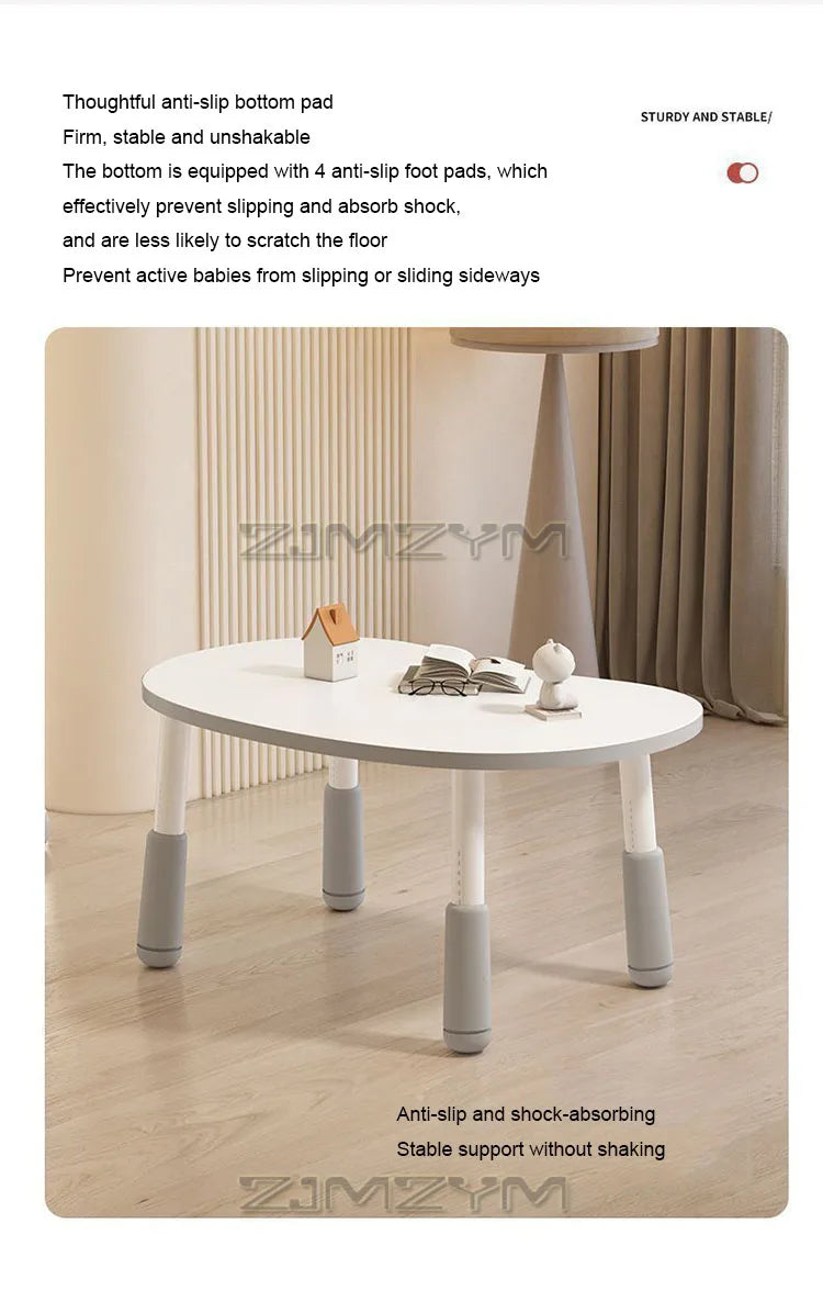 37-46cm Adjustable Baby Learning Table Anti-slip Stable Early Education Table With Round Edge Care For Baby's Safety Health Grow