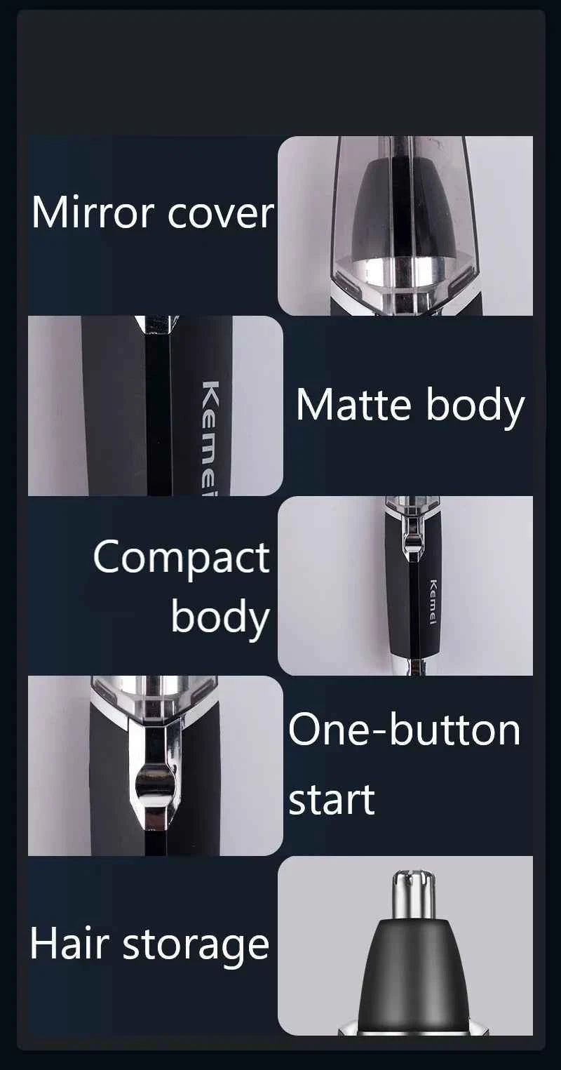 Kemei Nose Hair Trimmer Nasal Wool Implement Nose Hair Cut Washed Trimmer Clipper And Hair Razor Epilator Remover Nose Hair