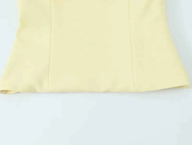 MUJER 2025 Bow Crop Top Woman Yellow Sexy Backless Top Women White Sleeveless Tops for Women Summer Camisole Bustier Top Female