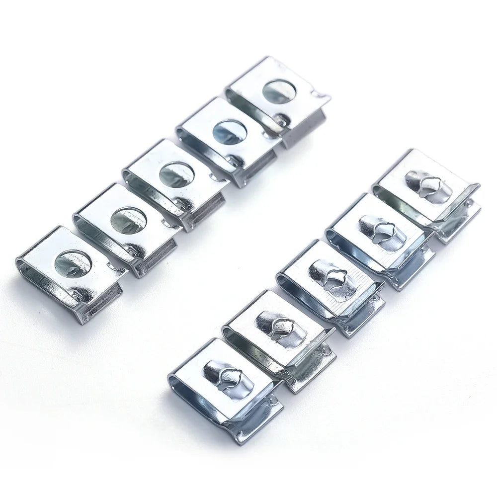 Auto Self-tapping Screw Clips U-clamp with Threaded Nut Clips Auto Fender Fastener Clips for Auto Motorcycle Scooter Parts