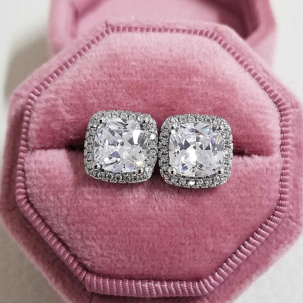 2023 New Arrivals Fashion Luxury silver color korean Zircon Stud Pink Earing Earrings For Women Girl Party Gift Jewelry Z7