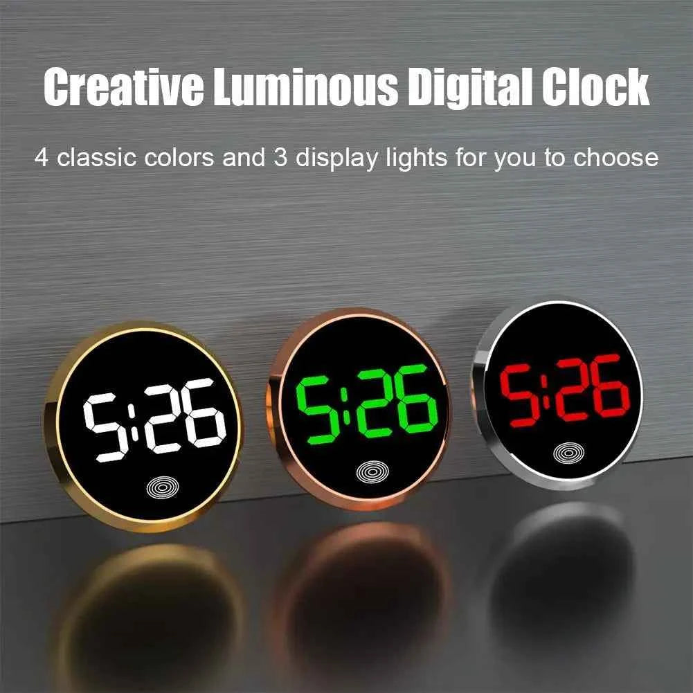 LED Car Clock Luminous Automobiles Internal Stick-On Mini Digital Clocks Auto Ornament Car Accessories
