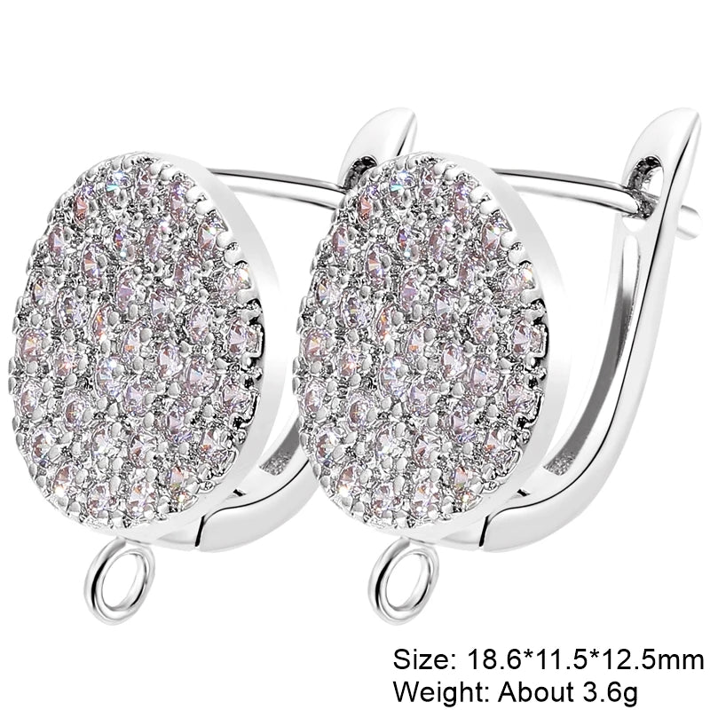Juya Handmade 18K Real Gold Plated Earwire Fasteners Earring Hooks Accessories For DIY Women's Anti-Allergy Earrings Making