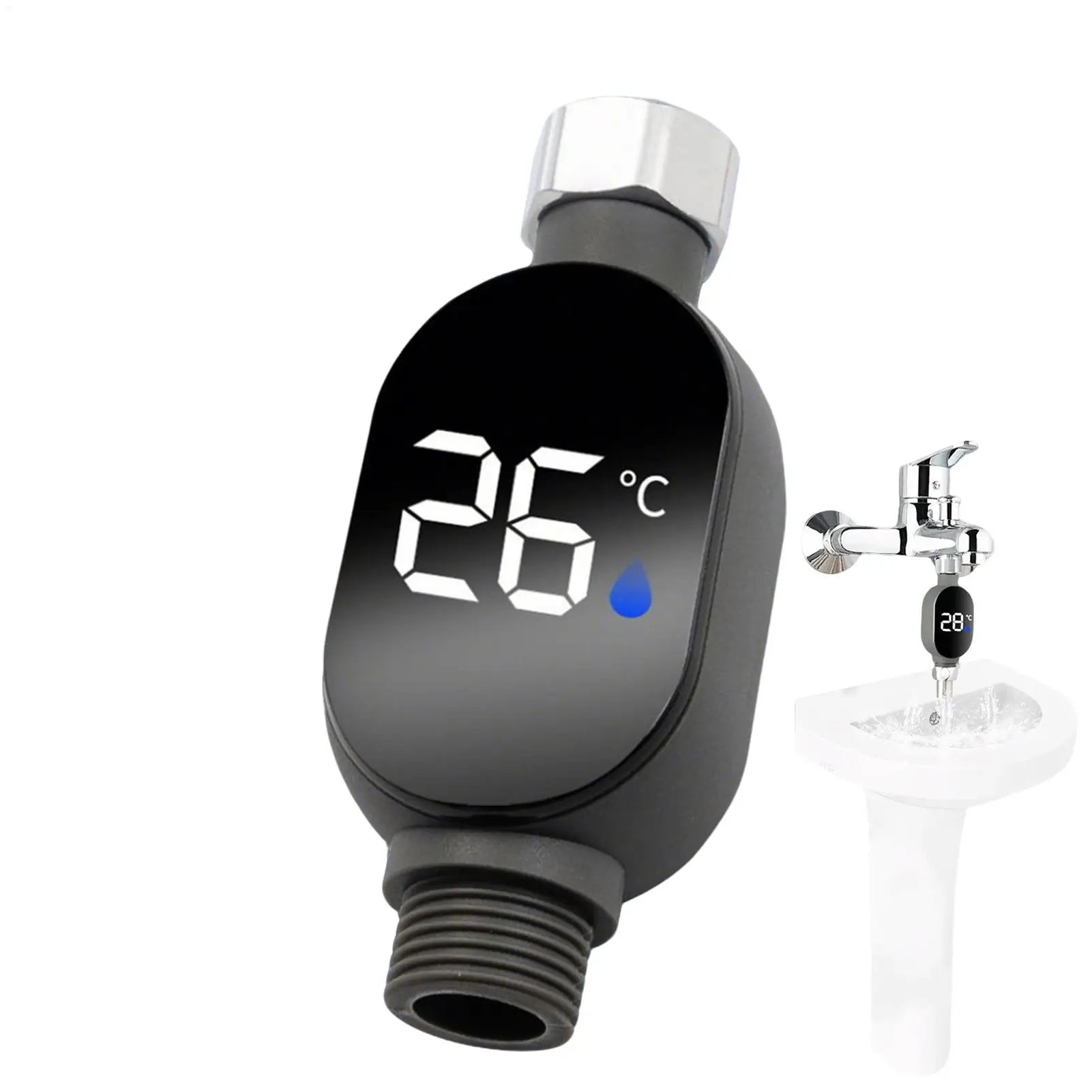 LED Digital Shower Temperature Gauge Waterproof Smart Monitor for Baby Bath Bathroom Accurate Safe Auto-shutoff Durable