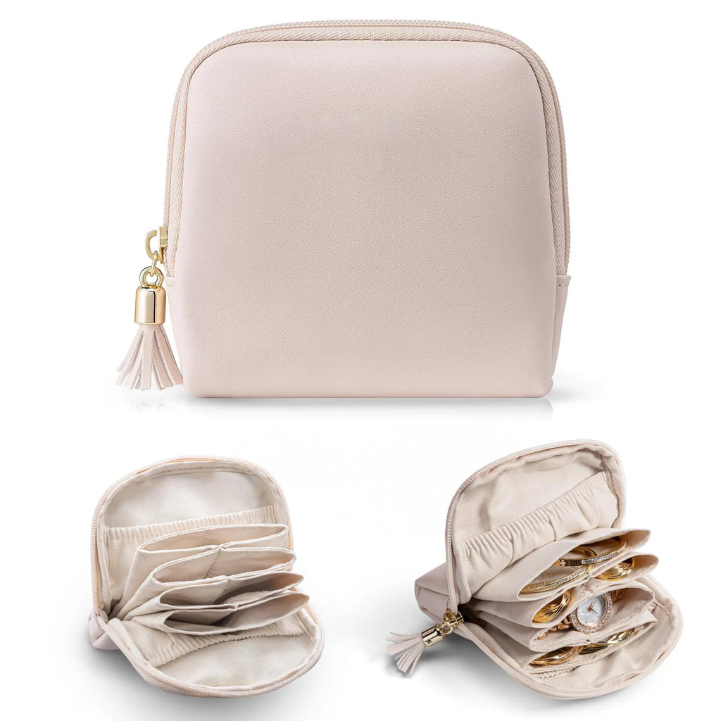 Portable Jewelry Bag Large Capacity Multiple Pockets Jewelry Organizer Bags Classified Jewelry Protective Case Coin Purse