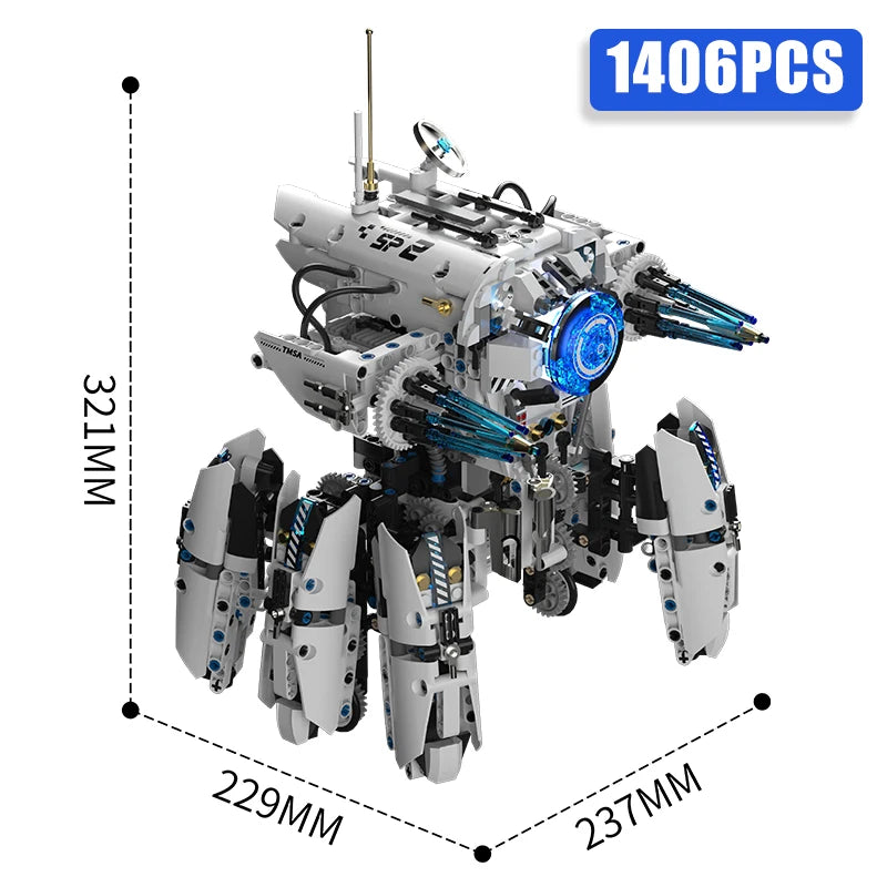 Technical Programming Hexapod Robot Science Fiction War Machine Building Blocks City Remote Control Robots Bricks Toys Boys Gift