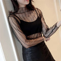 Nouveau T-shirt Transparent Femme Sexy Harajuku Mesh Tops Résille Maillot de Corps Étoile Haut Bas Camisas Femininas Clubwear SheerTee