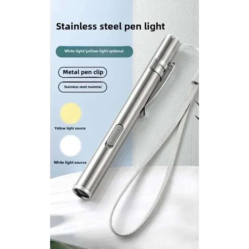 Mini Portable Medical Handheld LED Pen Light Flashlight USB Rechargeable Dental Nurse Flashlight, Rechargeable
