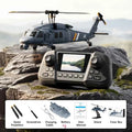 8K HD Camera RC Helicopter With LCD Screen Optical Flow Positioning One Key Takeoff WIFI FPV RC Airplane Single-Rotor Flybarless