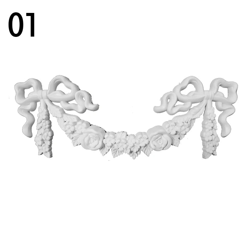 European Style Wall Decor Flower Frame Carving Crafts Wardrobe Wine Cabinet Decals Window Furniture Sliding Door Decor