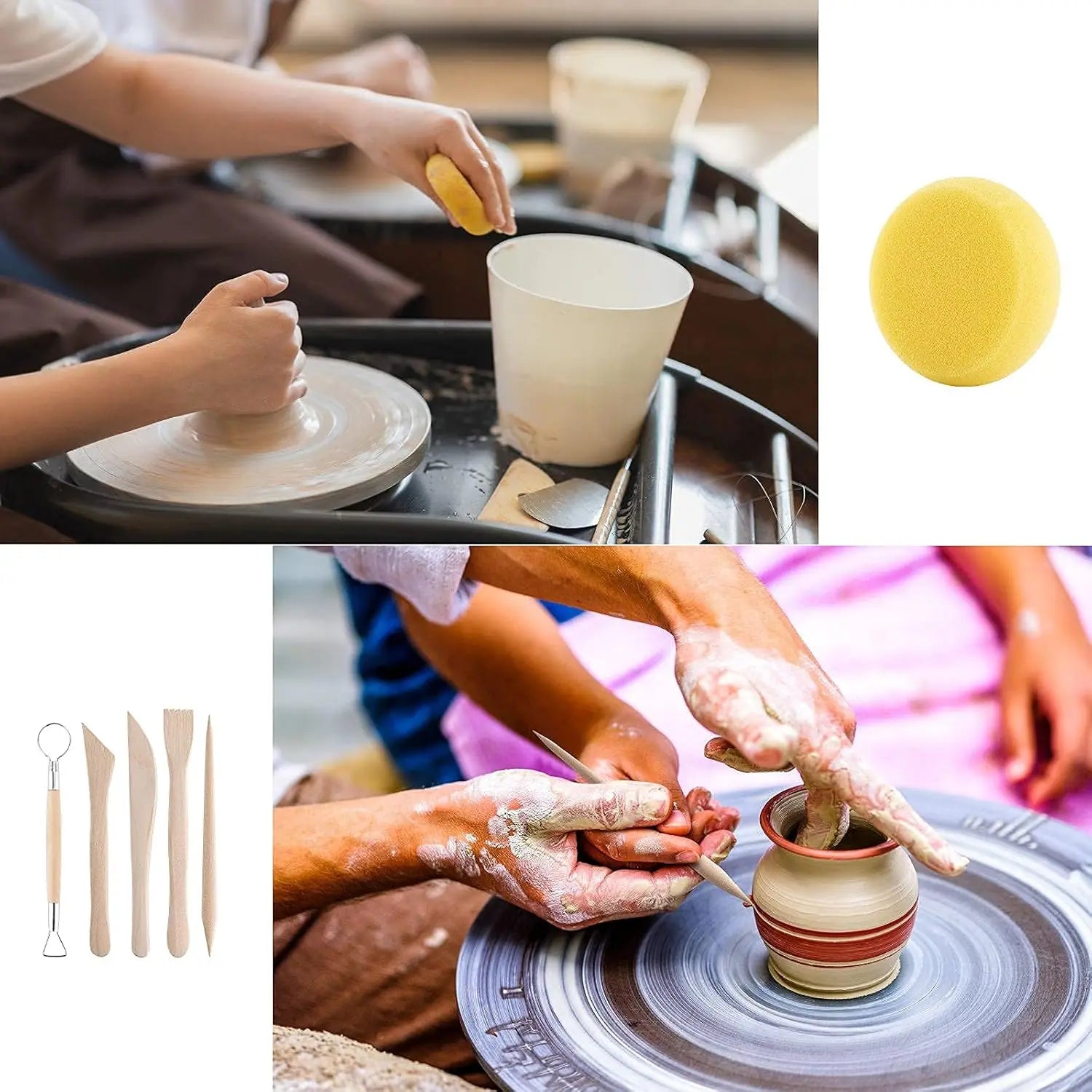 25PCS Clay Tools Kit for Sculpting and Pottery Includes Polymer Clay Tools Sculpting Tools Clay Carving Tools Pottery Tool Kit