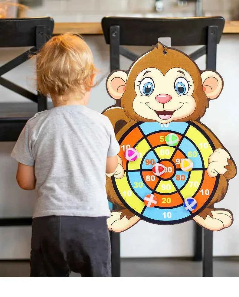 Child Montessori Toys for Kids 2 to 4 Years Old - Cartoon Animal Dart Board Sticky Ball Family Interactive Educational Toys
