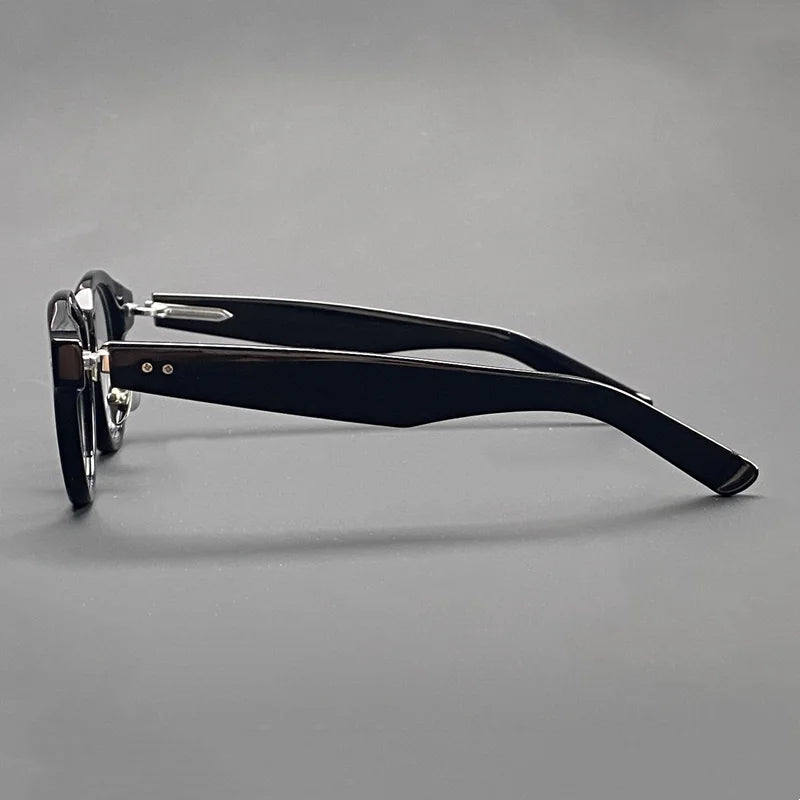 Vintage round glasses frame for men spring legs thickened with acetate optical glasses frame to make prescription glasses for my