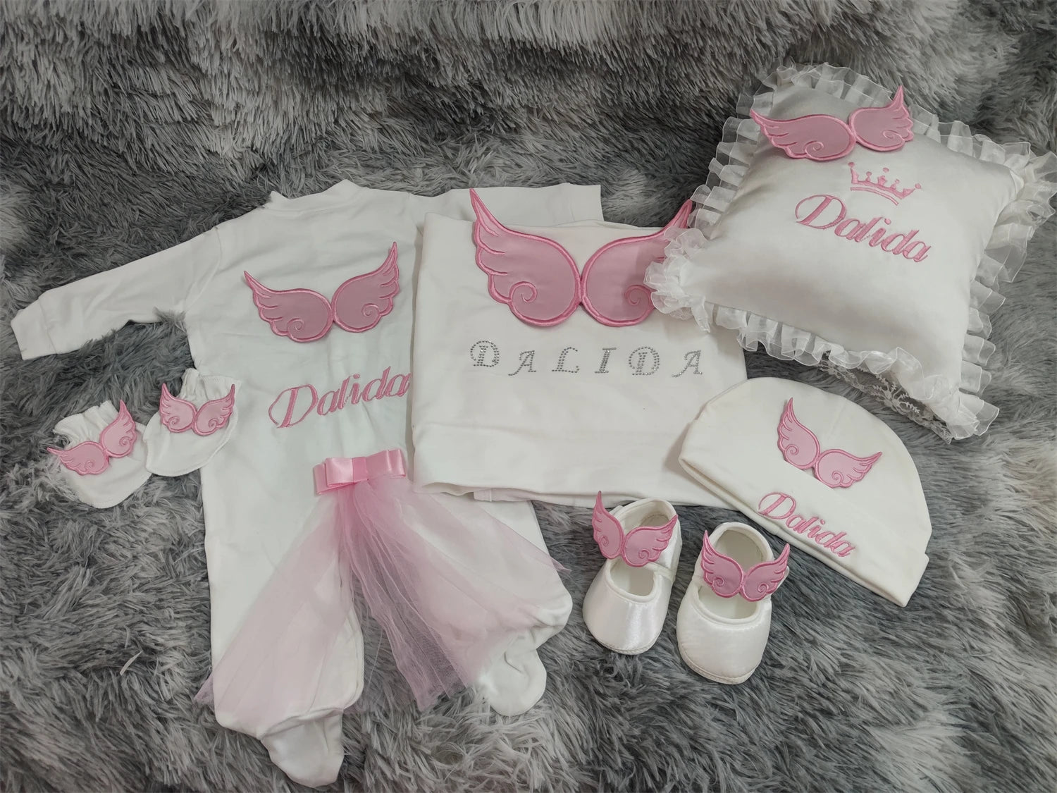 5pcs Newborn Baby Nursery Kids Outfit Clothing Cotton Infant Care Wrapped Baby Products Pants Mittens Receiving Blanket