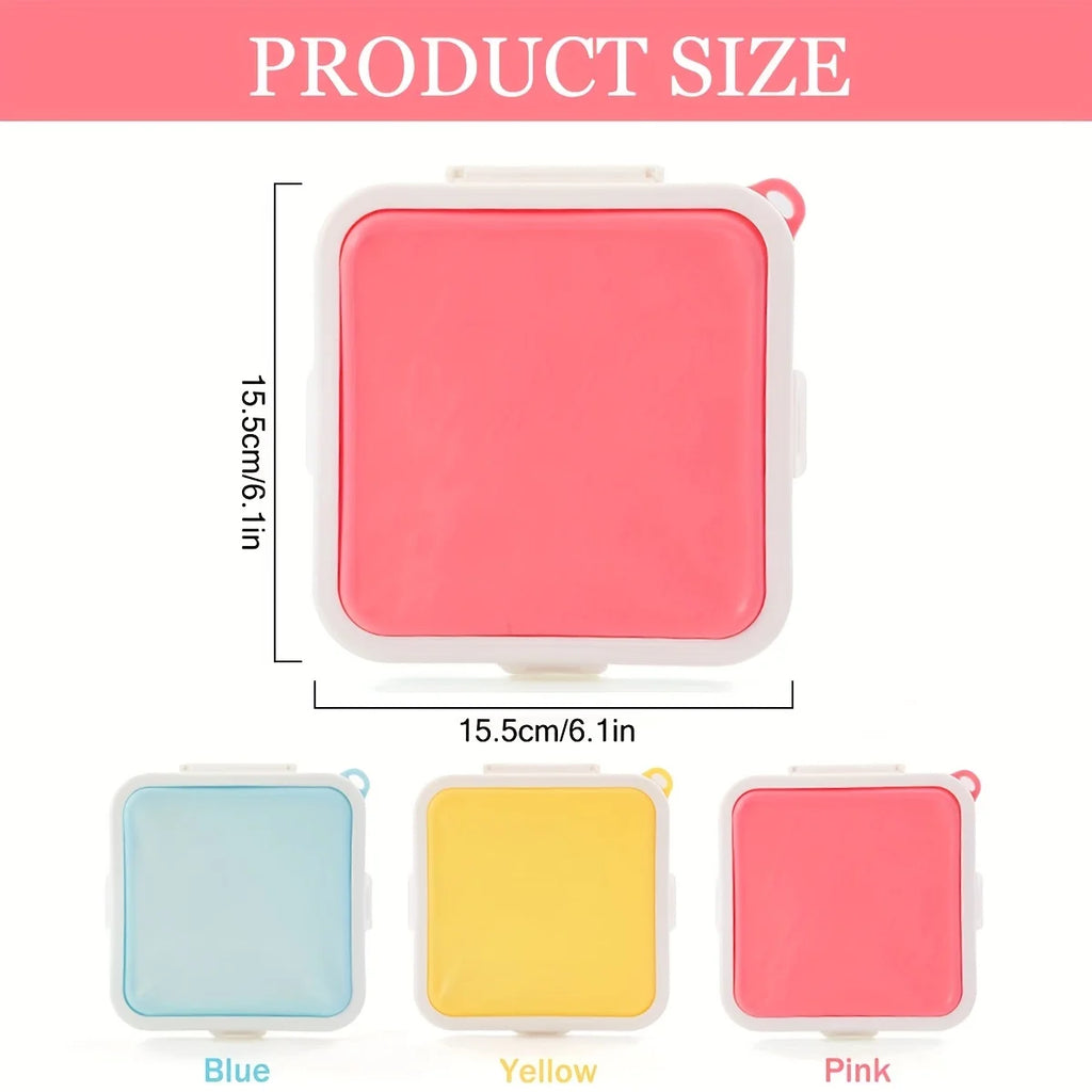 Sandwich Containers Silicone Sandwich Storage Box for Lunch, Travel - Snap-Off for Fruit, Salad, Snacks and Food Storage