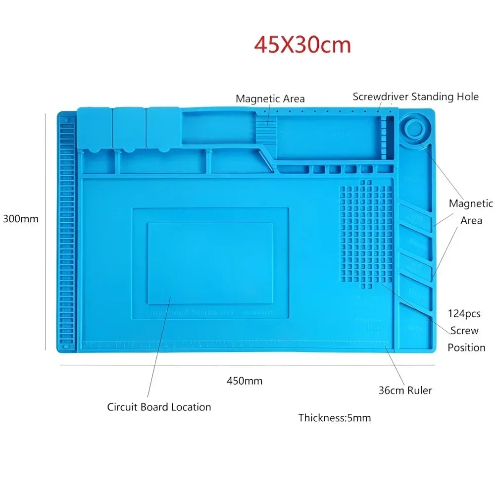 ESD Heat Insulation Soldering Mat Computer Phone Repair Tool Kit Working Silicone Repair Pad Heatresistant Maintenance Tool Kit